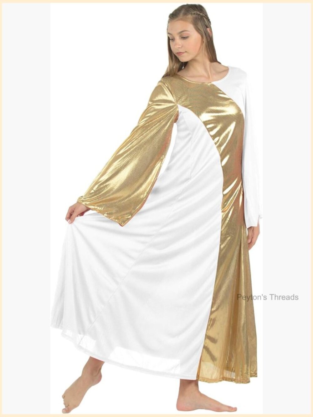 Asymmetrical Bell Sleeve Dance Dress with Sequin Embellishment